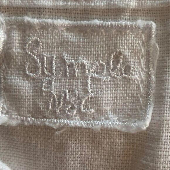 Symple NYC White Linen Embroidered Tunic size M - Picture 3 of 5